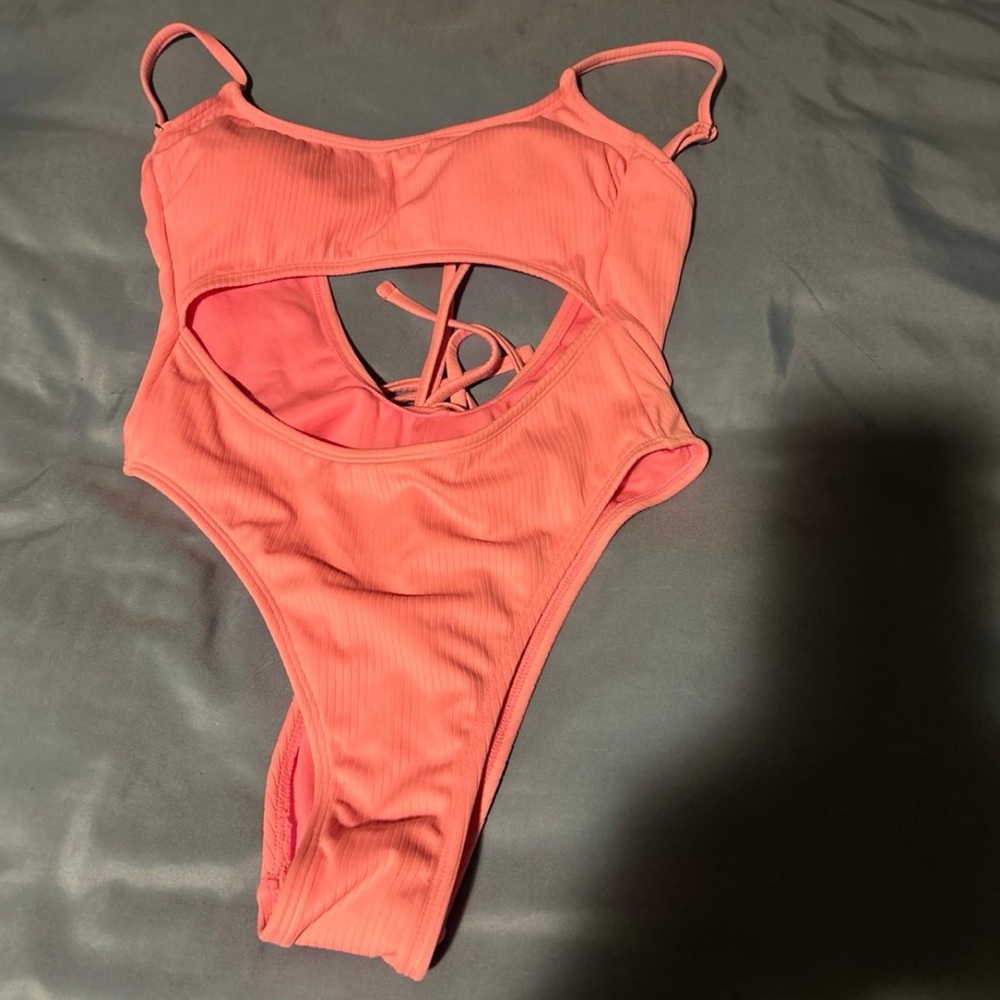 Wild Fable Pink One-Piece Swimsuit with High-Cut Design